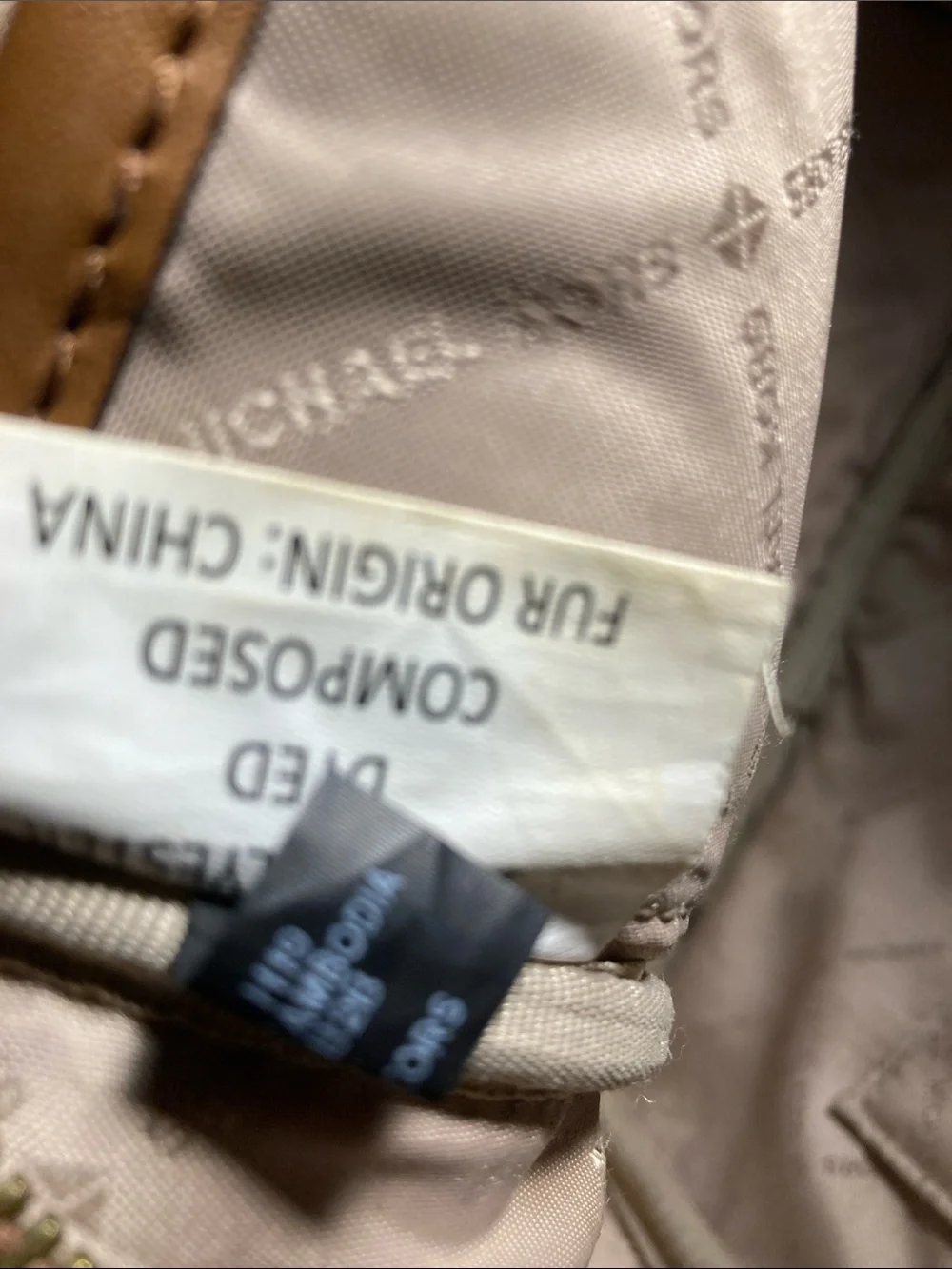 Michael Kors Cream Logo Aspen  Patch Backpack with Tan Trim
